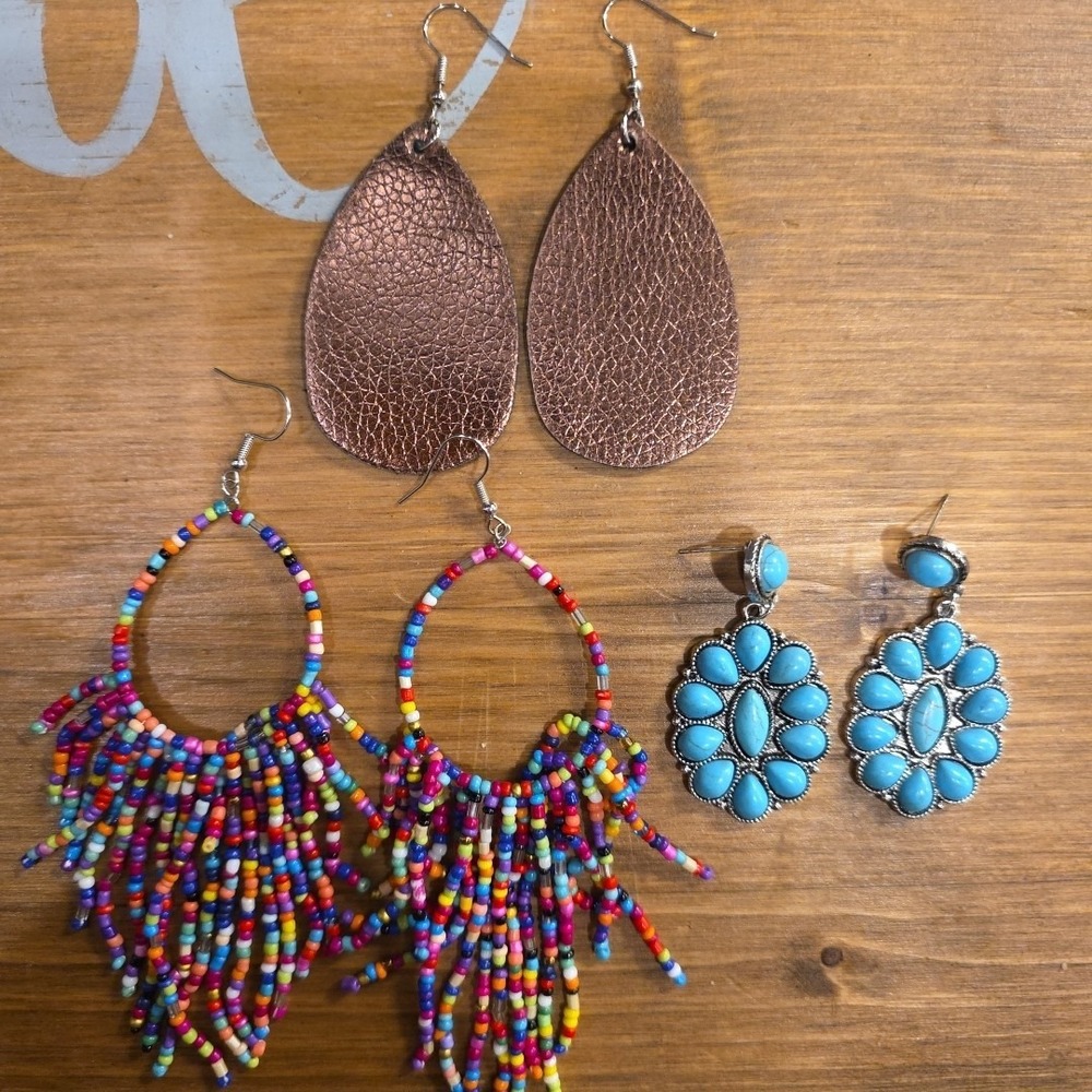 Set Of 3 New Fun Stylish Women‎ Earrings